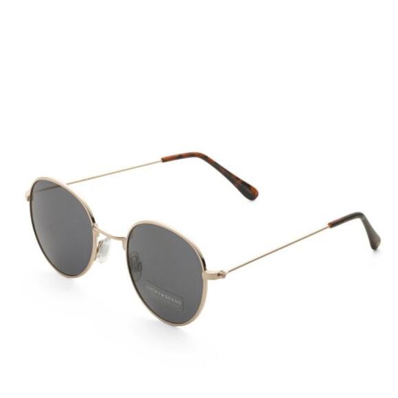 NWT Lucky Brand Women\'s Nelson 51mm Gold Tone Metal Frame Round Sunglasses